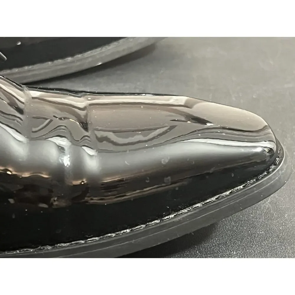 Faranz Patent Men's PU Leather Dress Shoes Square Toe Loafer Size 7.5 F4692